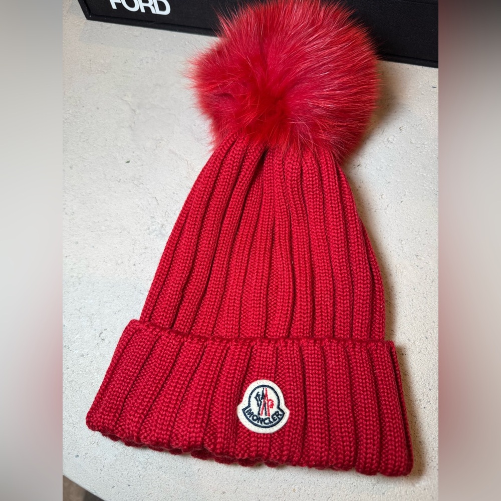 Red Moncler Beanie